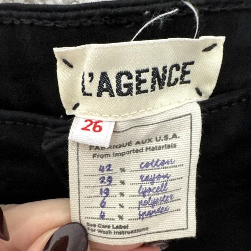 L'AGENCE Margot High Rise Skinny Jeans‎ Black Size 26 Cotton Blend